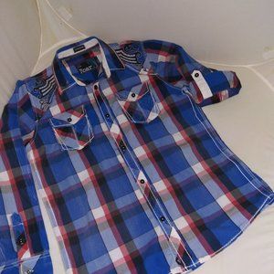 Yellowstone inspired Roar western girls red shirt size large